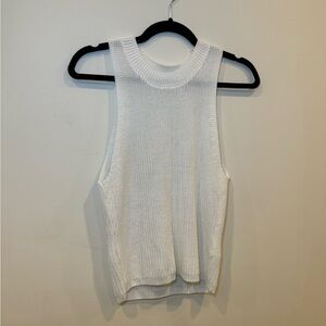 White Sleeveless Knit Top